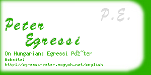 peter egressi business card